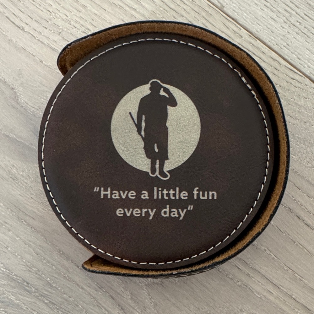 Elegant Brown Coaster Set with Inspirational Quote